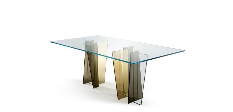 Обеденный стол на стеклянной базе Roche Bobois Diapo 2 Dining Table