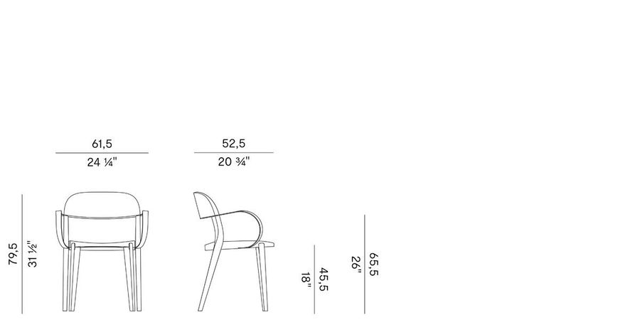 Стул с подлокотниками Potocco Minima Cod. 949/PC - Vienna Straw