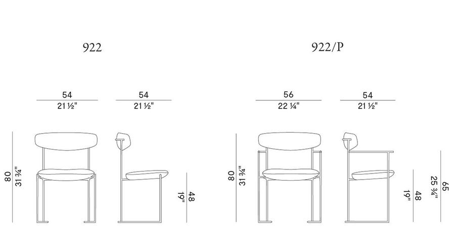 Обеденный стул Potocco Keel Cod. 922 - 922\P