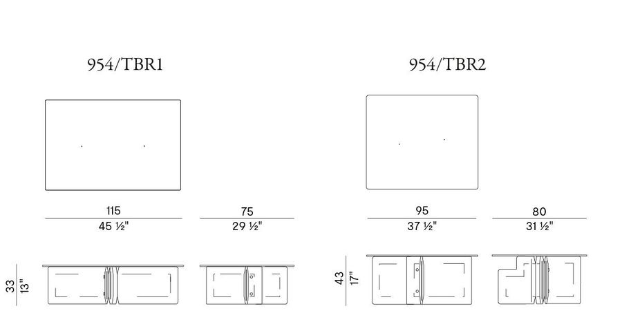 Журнальный столик Potocco Shape Cod. 954/TBR1 - 954/TBR2