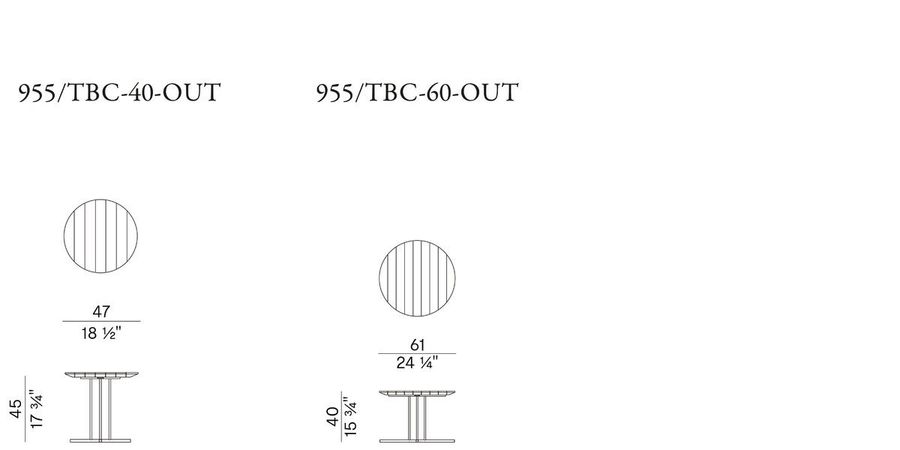 Журнальный столик для сада Potocco Graphic Cod. 955/TBC-40-OUT -955/TBC-60-OUT - 955/TBC-80-OUT