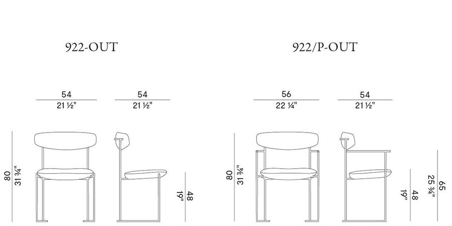 Садовый стул Potocco Keel Cod. 922-OUT 922/P-OUT