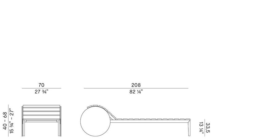 Стильный шезлонг Potocco Suno 895/D-RECL