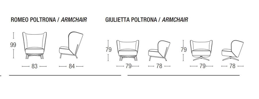 Современное кресло Biba Salotti Giulietta