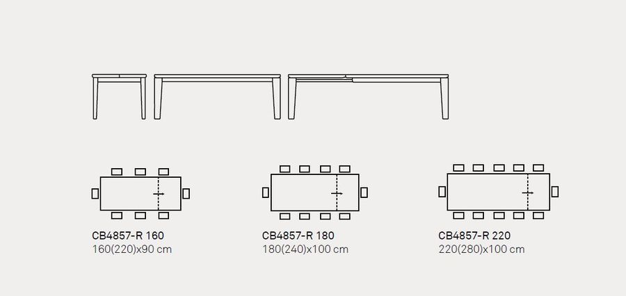 Стол с раздвижной столешницей Connubia Band CB4857-R 160