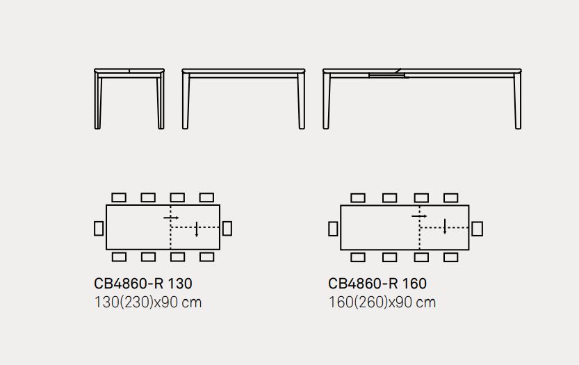 Современный стол-трансформер Connubia Artic Fast CB4860-R