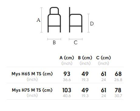 Стул для бара Midj Mys H65/75 M TS