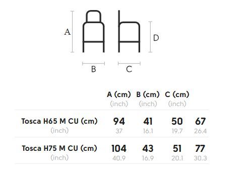 Барный стул Midj Tosca H65-H75 M CU