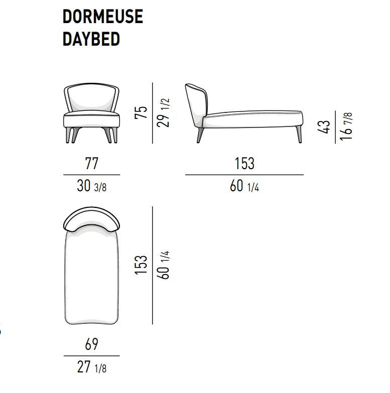 Уютная кушетка Minotti Aston "Chaise-longue"