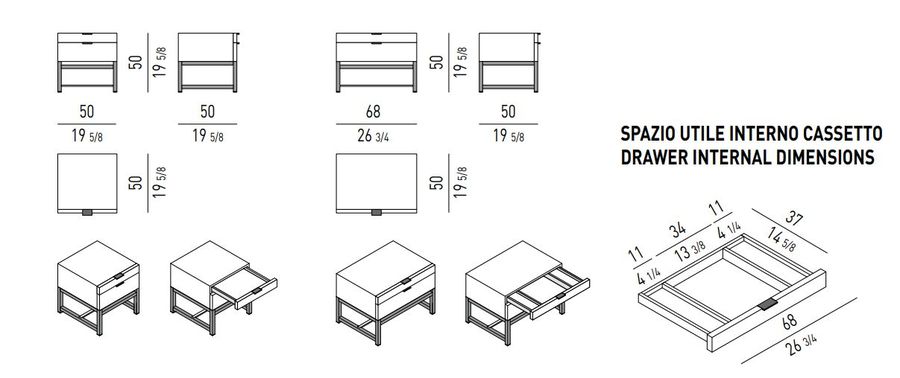 Дизайнерская тумба Minotti Harvey "Night Storage Units"