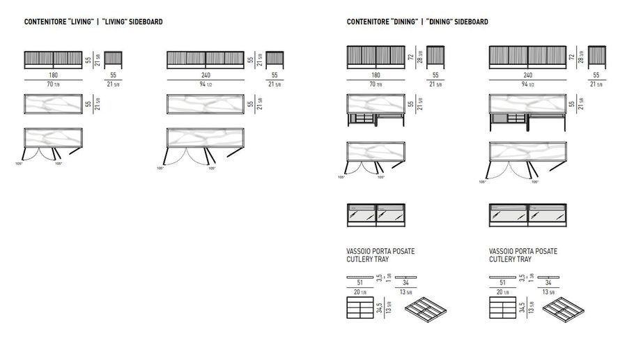 Элегантный буфет Minotti Calder Bronze "Sideboard"