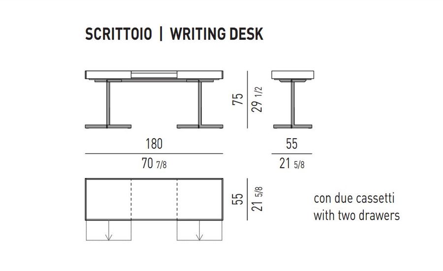 Дизайнерский письменный стол Minotti Close "Writing Desk"