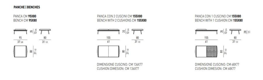 Садовая скамья Minotti Fynn "Outdoor"