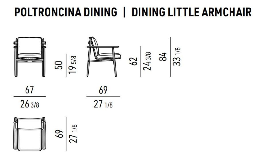 Дизайнерский стул для сада Minotti Trio Outdoor "Dining"