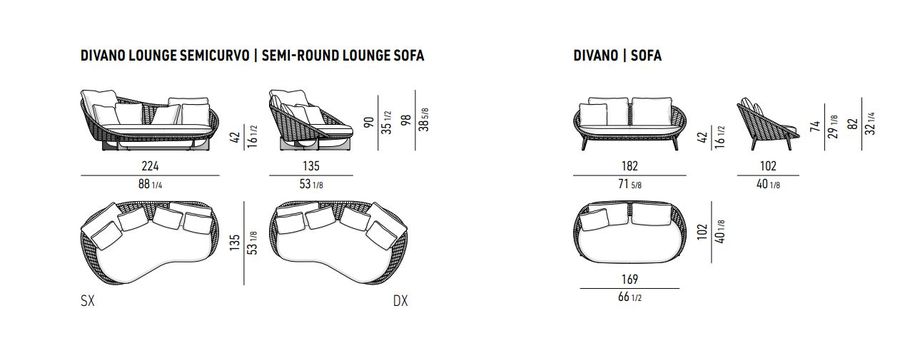 Садовый диван Minotti Lido "Cord" Outdoor