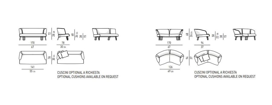 Шикарный диван Minotti Reeves "Semi-round Lounge Sofa"