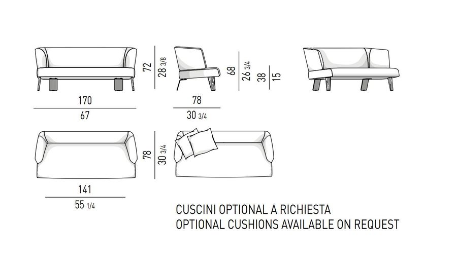 Изящный диван Minotti Reeves "Lounge sofa"