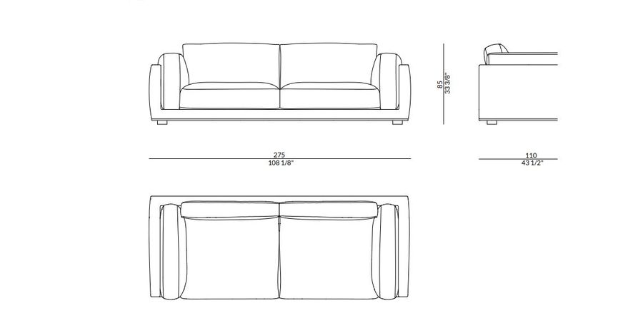 Трехместный диван Paolo Castelli Elegance Soft Sofa