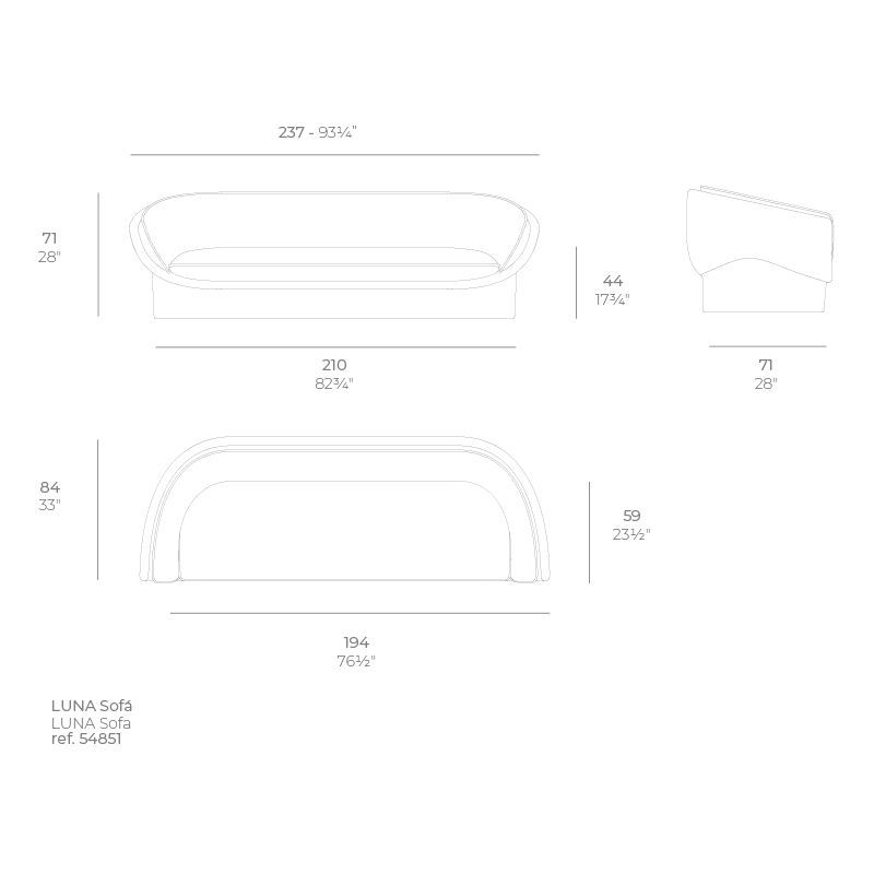 Уличный диван Vondom Luna Sofa 54851