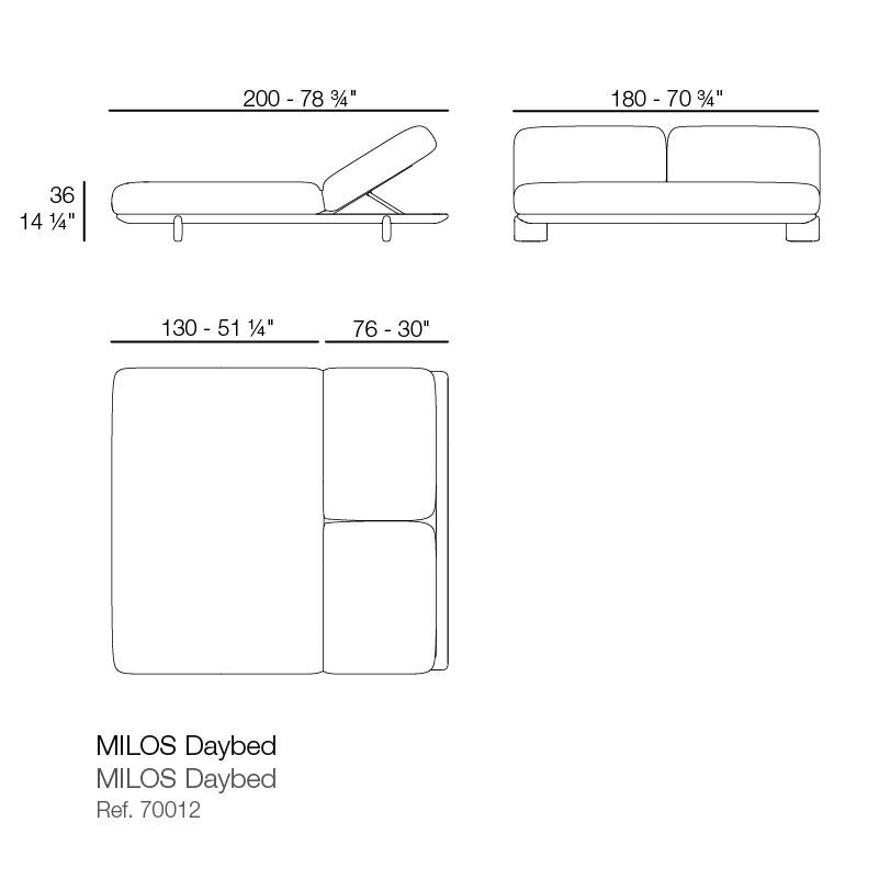 Мягкая кушетка Vondom Milos Daybed