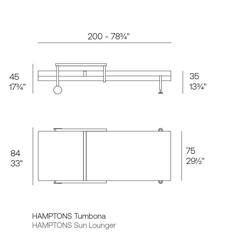 Современный шезлонг Vondom Hamptons Sun Lounger 54809