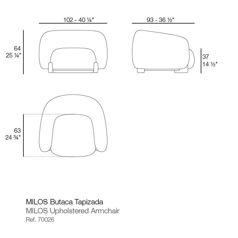 Садовое кресло Vondom Milos Upholstered Lounge Chair 70026