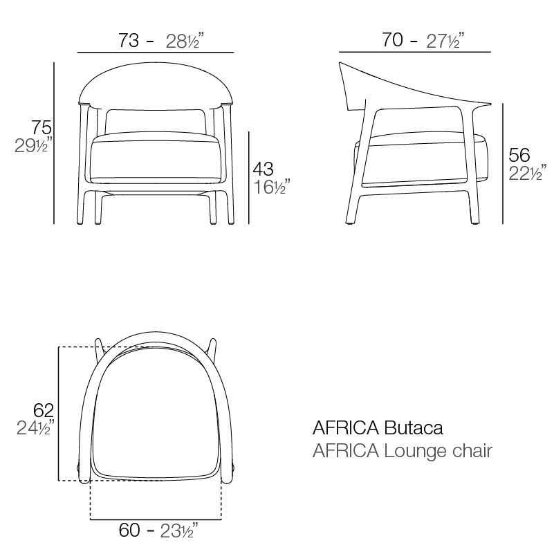 Элегантное кресло Vondom Africa Lounge Chair 65049