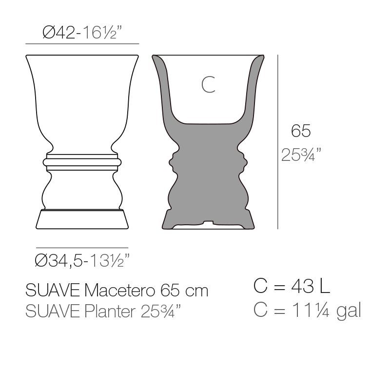 Современный цветочный горшок Vondom Suave Maceteros