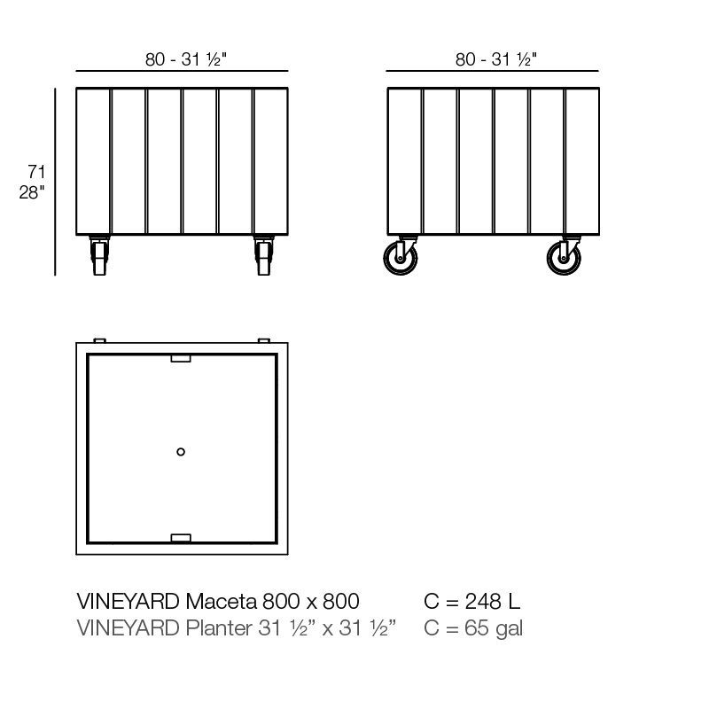 Элегантный горшок для цветов Vondom Vineyard Planter