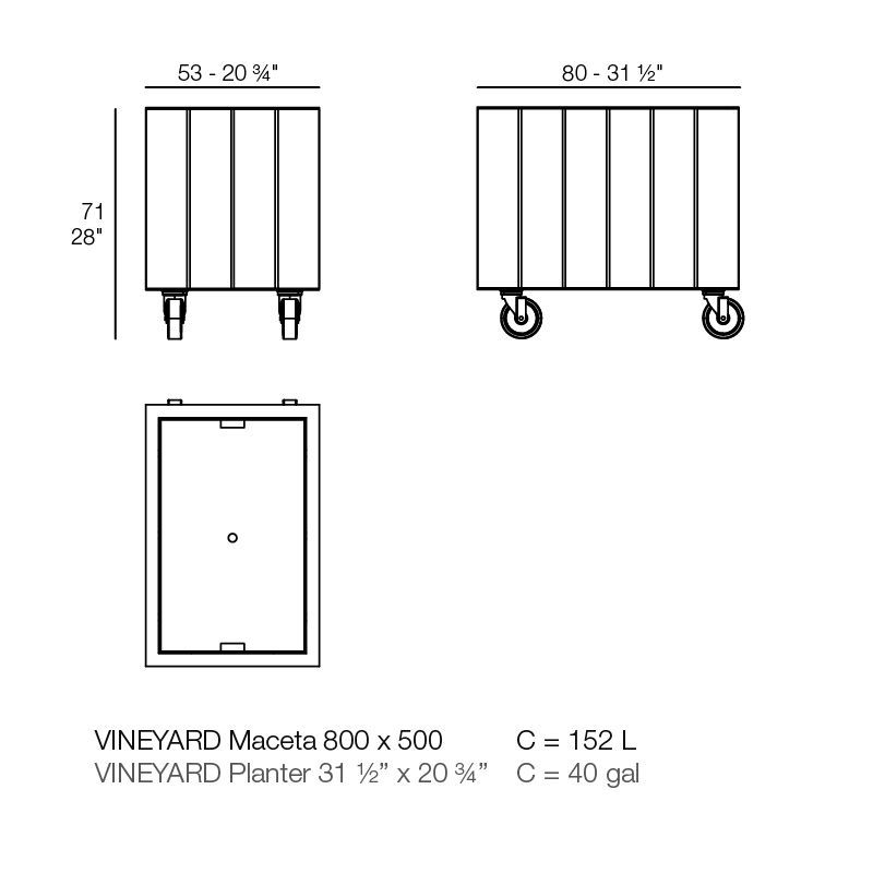 Элегантный горшок для цветов Vondom Vineyard Planter