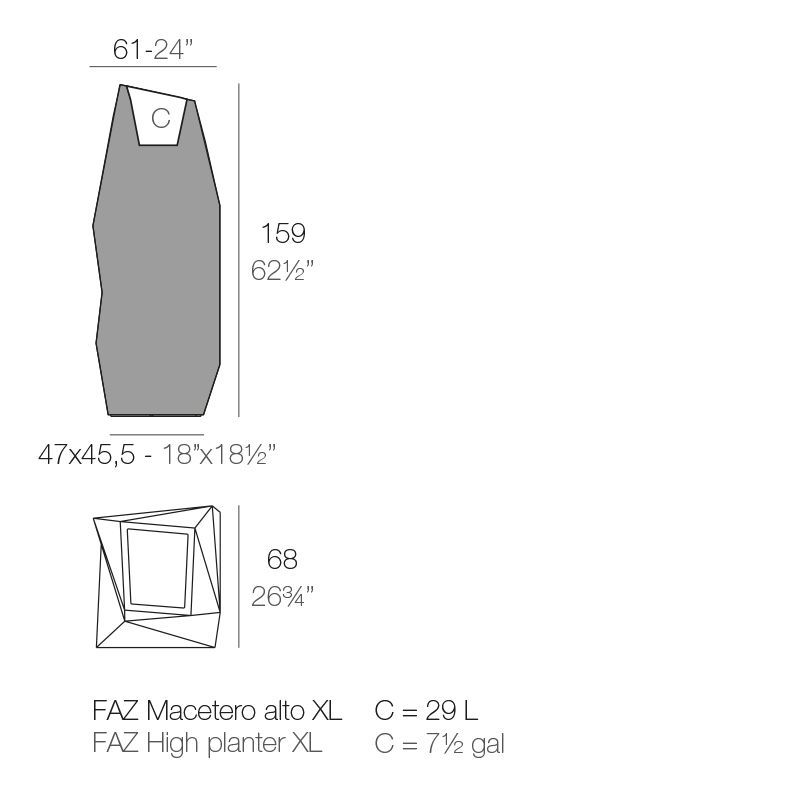 Современный горшок для растений Vondom Faz Maceteros XL