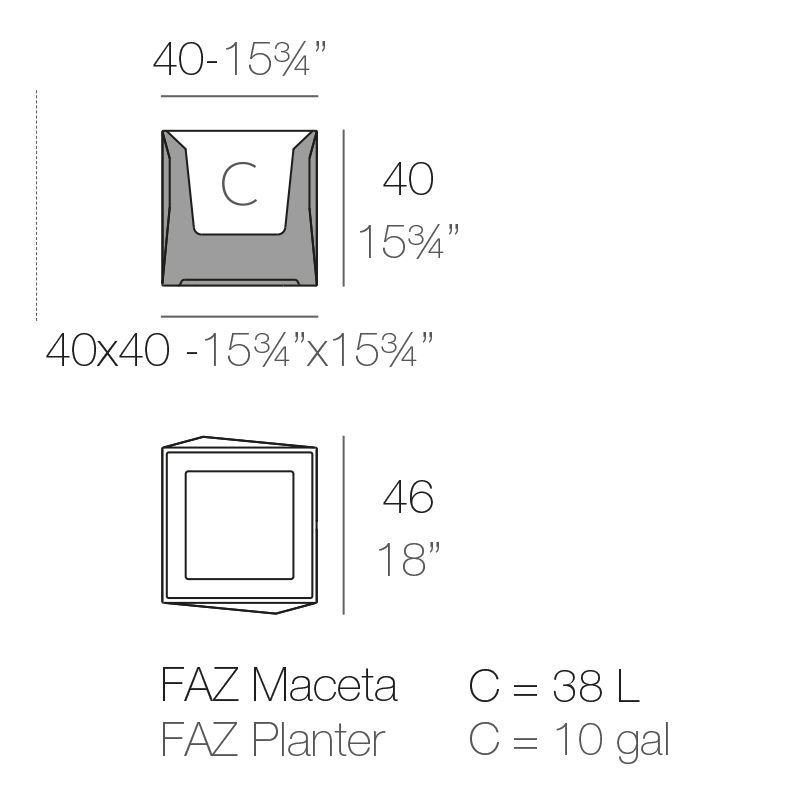 Стильный горшок для цветов Vondom Faz Planter