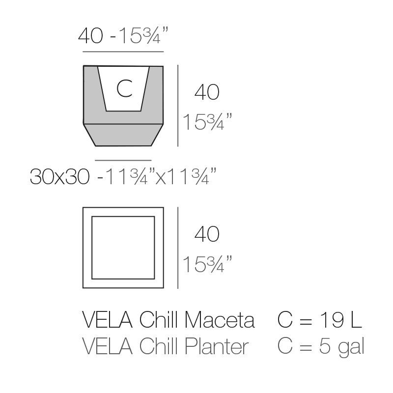 Стильный горшок для цветов Vondom Vela Maceteros