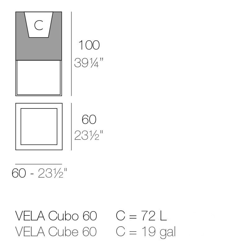 Стильный горшок для цветов Vondom Vela Maceteros