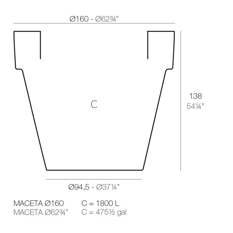 Элегантный горшок для цветов Vondom Maceta