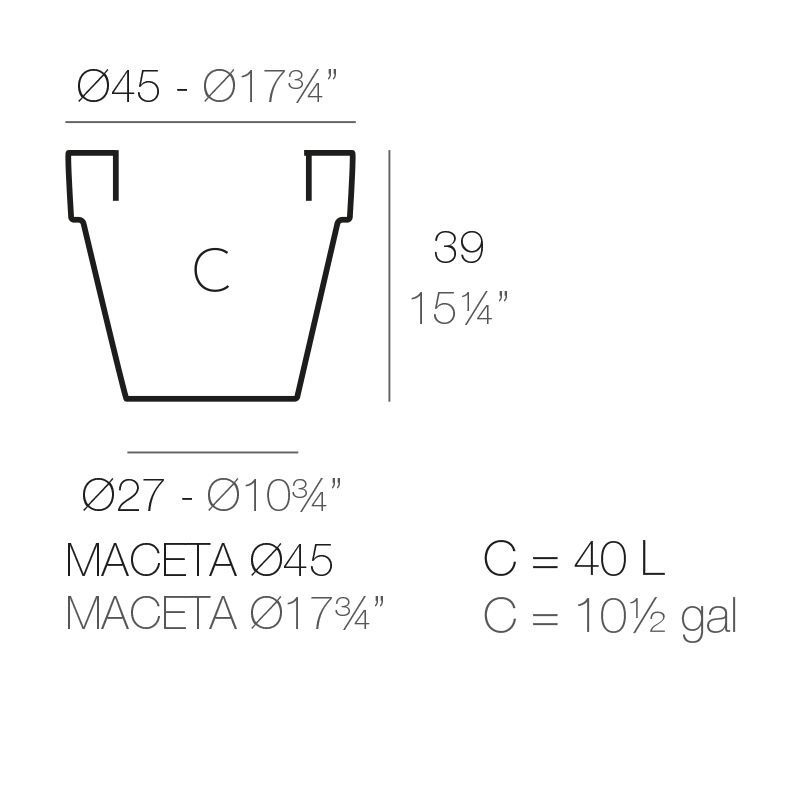 Элегантный горшок для цветов Vondom Maceta