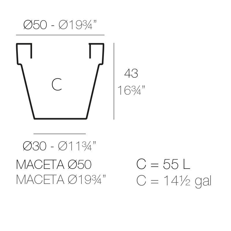 Элегантный горшок для цветов Vondom Maceta