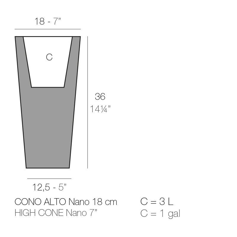 Современный горшок Vondom Cono Cuadrado