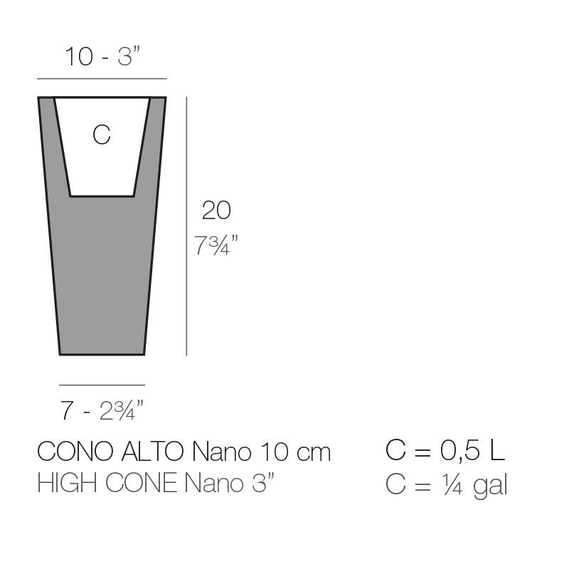 Современный горшок Vondom Cono Cuadrado