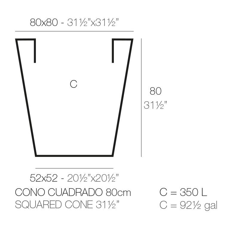 Современный горшок Vondom Cono Cuadrado