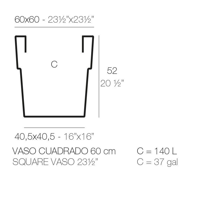 Лаконичный горшок для цветов Vondom Vaso Cuadrado