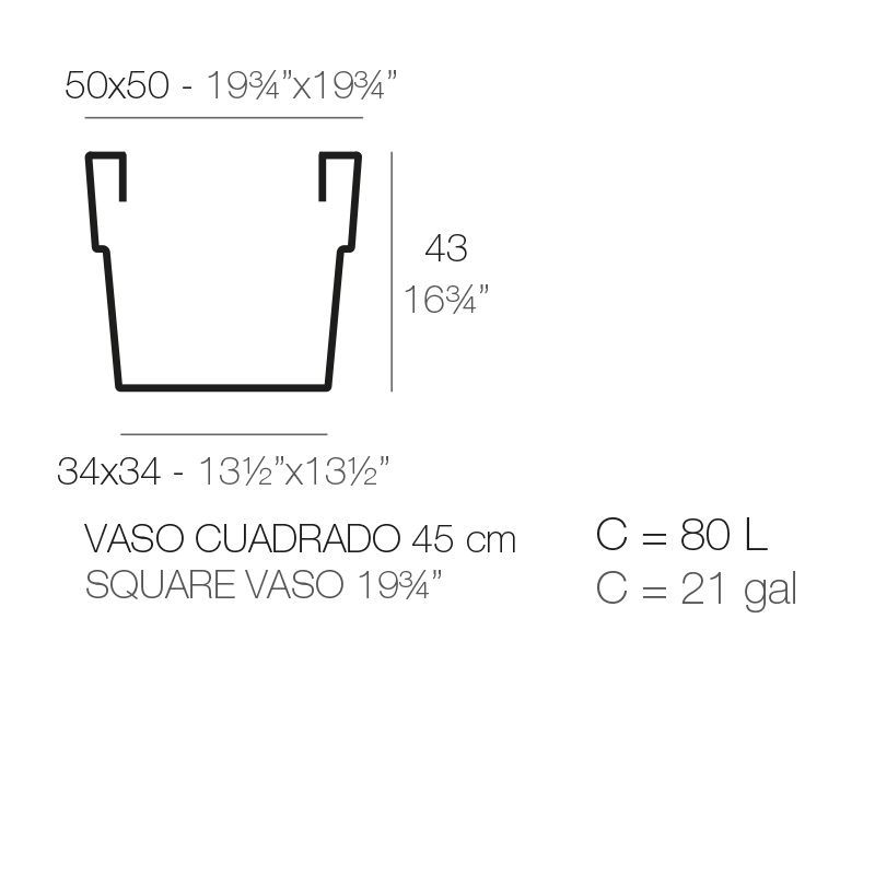 Лаконичный горшок для цветов Vondom Vaso Cuadrado