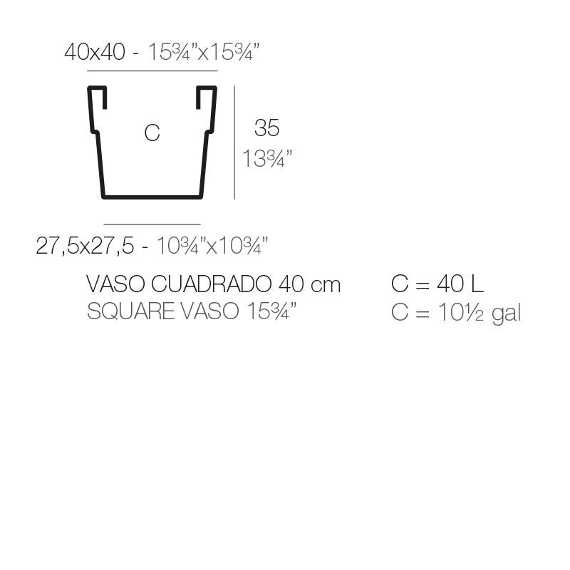 Лаконичный горшок для цветов Vondom Vaso Cuadrado