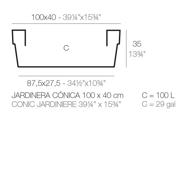 Современный горшок для растений Vondom Jardinera