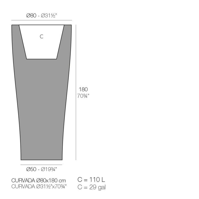 Стильный горшок Vondom Curvada