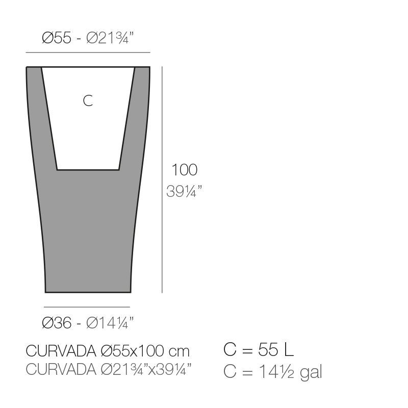 Стильный горшок Vondom Curvada