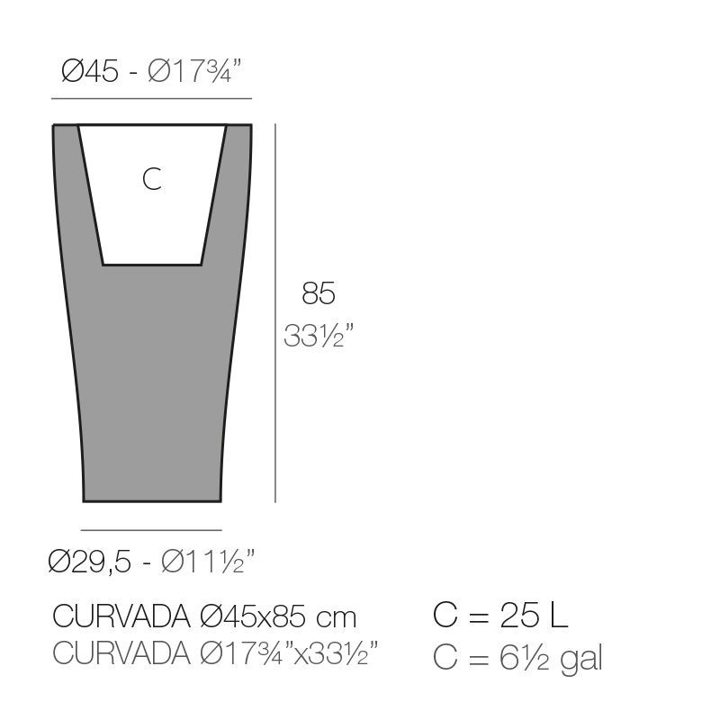 Стильный горшок Vondom Curvada