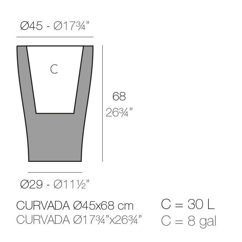 Стильный горшок Vondom Curvada