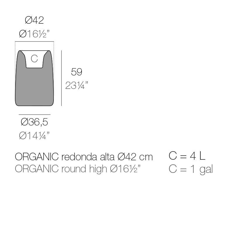 Лаконичный горшок для растений Vondom Organic Redonda