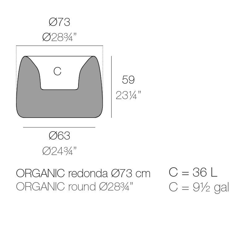 Лаконичный горшок для растений Vondom Organic Redonda